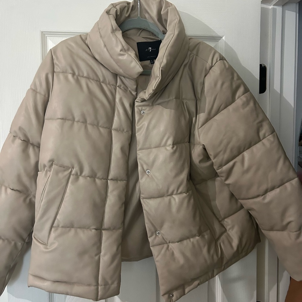 7 For All Mankind Vegan Leather Puffer